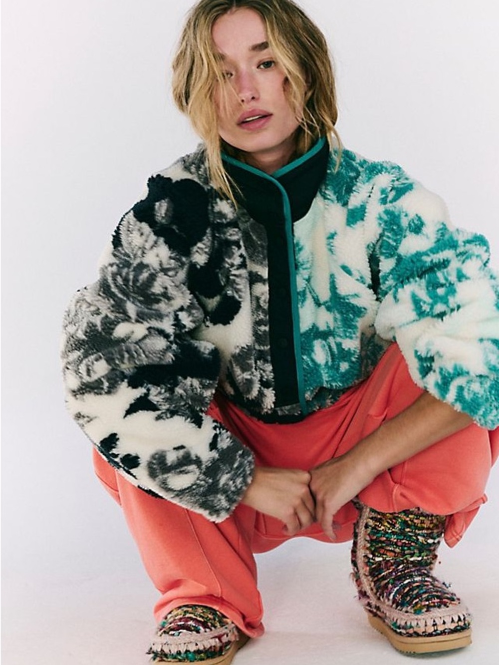 NWOT Hit The Slopes Printed Fleece Jacket